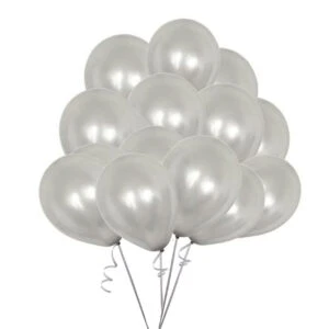 10-Pack Silver Metallic Ballonger 12" 30cm