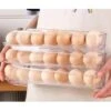 2-pack äggdispenser för kylskåp | ägglåda för 14 ägg transparent