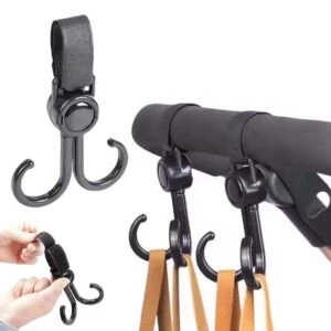 2st Dubbel Barnvagnskrok med Kardborre | Krok för Barnvagn