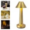 Retro uppladdningsbar bordslampa i metall dimbar guld