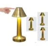 Retro uppladdningsbar bordslampa i metall dimbar guld