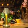 Retro uppladdningsbar bordslampa i metall dimbar guld