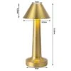 Retro uppladdningsbar bordslampa i metall dimbar guld