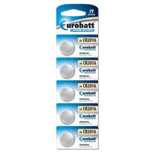 5-Pack CR2016 Knappcellsbatteri