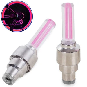 2-Pack Lysande LED Ventilhattar | Cykel och Bil | Rosa