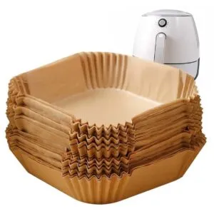 200st Fyrkantiga Airfryer Papper - Bakplåtspapper för Luftfritös 17cm