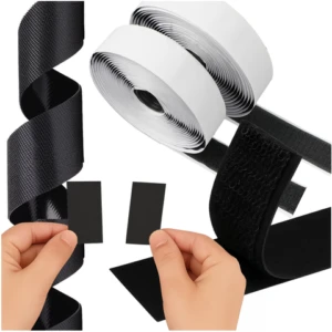 Klippbart Självhäftande Kardborreband Svart 2,5cm x 5m