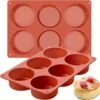 Silikonform rund 6 hål – non-stick muffins- och bakform, BPA-fri och ugnssäker upp till 230 °C