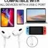 Usb-c pro in-ear hörlurar med sladd, mikrofon, volymkontroll dac vit