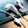 Usb-c pro in-ear hörlurar med sladd, mikrofon, volymkontroll dac vit