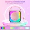 Uppladdningsbar trådlös karaokemaskin med 2 mikrofoner rgb led och röstförvrängning