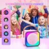 Uppladdningsbar trådlös karaokemaskin med 2 mikrofoner rgb led och röstförvrängning