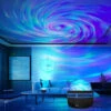 Mini roterande rgb nebula led projektor nattlampa