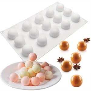 Silikonform Bollar 3,1 cm – 15 Sfärer för Bakning, Choklad, Mousse & Gelé