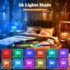 Norrsken nattlampa led rgb 16 färger 360 projektor med vattenvågor
