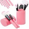 12st Makeupborstar i Fodral | Portabelt Set med Sminkborstar