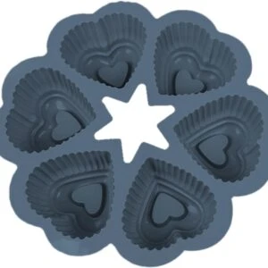 Silikonform för 6st Hjärtformade Muffins och Cupcakes