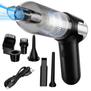 Trådlös 120W Turbo Bil-Dammsugare med Munstyckesats och Blåsfunktion