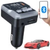 FM Sändare med Bluetooth 5.3, 30W PD, USB-C, SD-kortplats & 12V