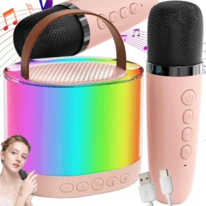 Trådlöst Karaoke Set med Bluetooth Högtalare och RGB-belysning