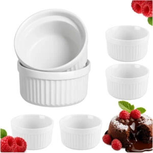 6st Ramekins Keramiska Ungsformar Suffléformar 200ml 90x46 mm