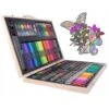 Set med målarpennor och färg, 180 delar i väska