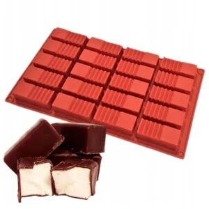 Silikonform för praliner & choklad “SNICKERS” – 20-facks non-stick form, BPA-fri & ugnssäker upp till 230 °C