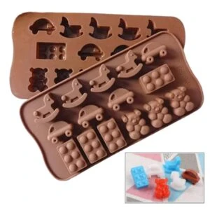 Silikonform leksaksfigurer 15 fack – för choklad, godis & is