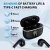 Tws trådlösa in-ear hörlurar enc, bluetooth 5. 3, lcd‑display och touchkontroller vit